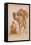 Praying Arab with a Secured Camel-Ippolito Caffi-Framed Stretched Canvas