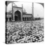 Praying at Jumma Musjid, Delhi, India, 1904-Underwood & Underwood-Stretched Canvas