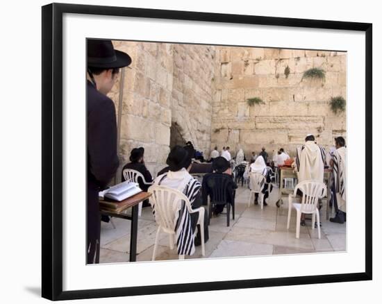 Praying at the Western (Wailing) Wall, Old Walled City, Jerusalem, Israel, Middle East-Christian Kober-Framed Photographic Print