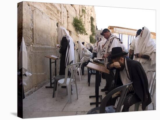 Praying at the Western (Wailing) Wall, Old Walled City, Jerusalem, Israel, Middle East-Christian Kober-Stretched Canvas