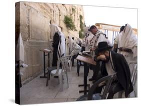 Praying at the Western (Wailing) Wall, Old Walled City, Jerusalem, Israel, Middle East-Christian Kober-Stretched Canvas
