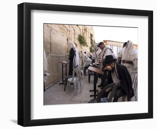 Praying at the Western (Wailing) Wall, Old Walled City, Jerusalem, Israel, Middle East-Christian Kober-Framed Photographic Print