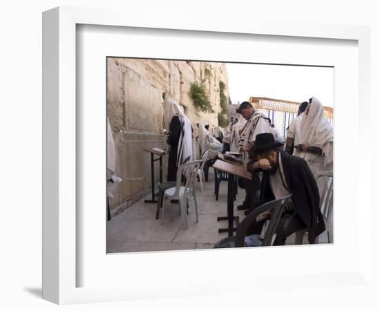 Praying at the Western (Wailing) Wall, Old Walled City, Jerusalem, Israel, Middle East-Christian Kober-Framed Photographic Print