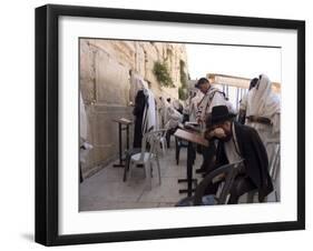 Praying at the Western (Wailing) Wall, Old Walled City, Jerusalem, Israel, Middle East-Christian Kober-Framed Photographic Print