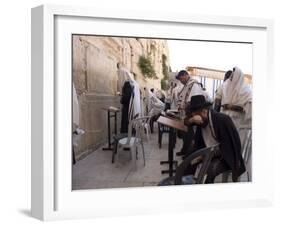 Praying at the Western (Wailing) Wall, Old Walled City, Jerusalem, Israel, Middle East-Christian Kober-Framed Photographic Print