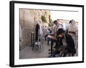 Praying at the Western (Wailing) Wall, Old Walled City, Jerusalem, Israel, Middle East-Christian Kober-Framed Photographic Print