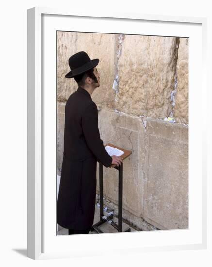 Praying at the Western (Wailing) Wall, Old Walled City, Jerusalem, Israel, Middle East-Christian Kober-Framed Photographic Print