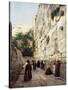 Praying at the Western Wall, Jerusalem-Gustave Bauernfeind-Stretched Canvas