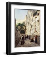 Praying at the Western Wall, Jerusalem-Gustave Bauernfeind-Framed Giclee Print