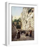 Praying at the Western Wall, Jerusalem-Gustave Bauernfeind-Framed Giclee Print