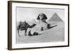 Praying before a Sphinx, Cairo, Egypt, C1920s-null-Framed Giclee Print