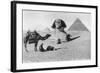 Praying before a Sphinx, Cairo, Egypt, C1920s-null-Framed Giclee Print