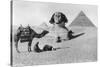 Praying before a Sphinx, Cairo, Egypt, C1920s-null-Stretched Canvas