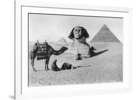 Praying before a Sphinx, Cairo, Egypt, C1920s-null-Framed Giclee Print