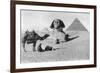 Praying before a Sphinx, Cairo, Egypt, C1920s-null-Framed Giclee Print