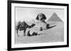 Praying before a Sphinx, Cairo, Egypt, C1920s-null-Framed Giclee Print