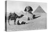 Praying before a Sphinx, Cairo, Egypt, C1920s-null-Stretched Canvas