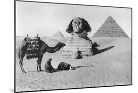 Praying before a Sphinx, Cairo, Egypt, C1920s-null-Mounted Giclee Print