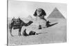 Praying before a Sphinx, Cairo, Egypt, C1920s-null-Stretched Canvas