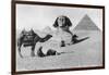 Praying before a Sphinx, Cairo, Egypt, C1920s-null-Framed Giclee Print