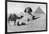 Praying before a Sphinx, Cairo, Egypt, C1920s-null-Framed Giclee Print