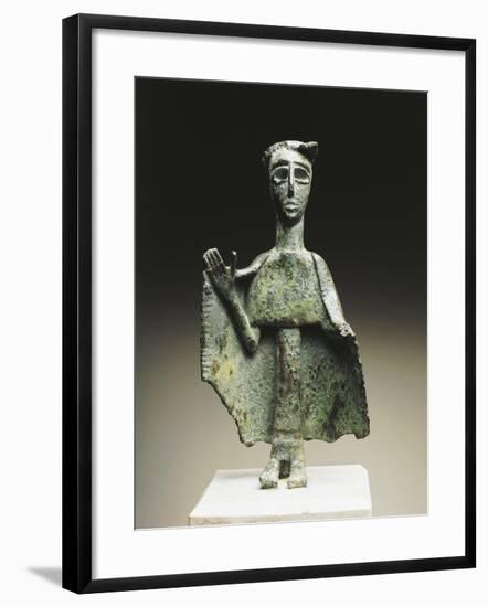 Praying Bronze Statuette, Nuraghic Civilization-null-Framed Giclee Print