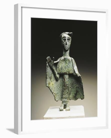 Praying Bronze Statuette, Nuraghic Civilization-null-Framed Giclee Print