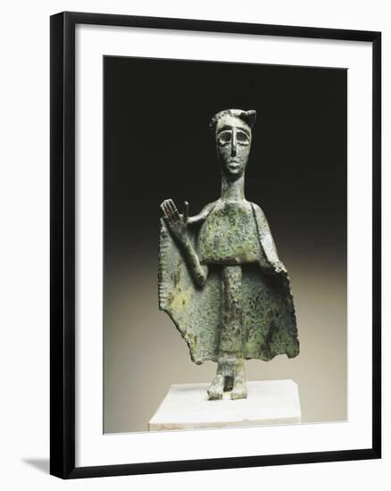 Praying Bronze Statuette, Nuraghic Civilization-null-Framed Giclee Print