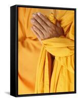 Praying Buddhist Monk, Thiais, Vale De Marne, France, Europe-null-Framed Stretched Canvas