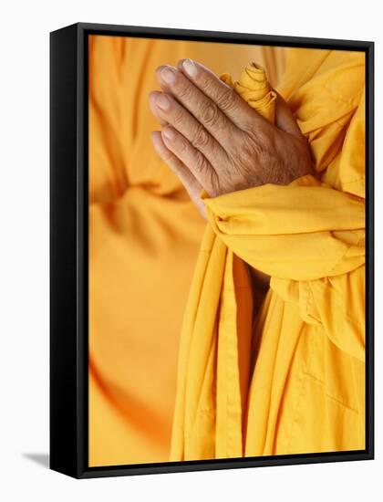 Praying Buddhist Monk, Thiais, Vale De Marne, France, Europe-null-Framed Stretched Canvas