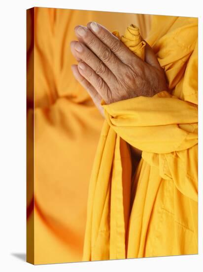 Praying Buddhist Monk, Thiais, Vale De Marne, France, Europe-null-Stretched Canvas