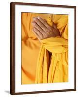 Praying Buddhist Monk, Thiais, Vale De Marne, France, Europe-null-Framed Photographic Print