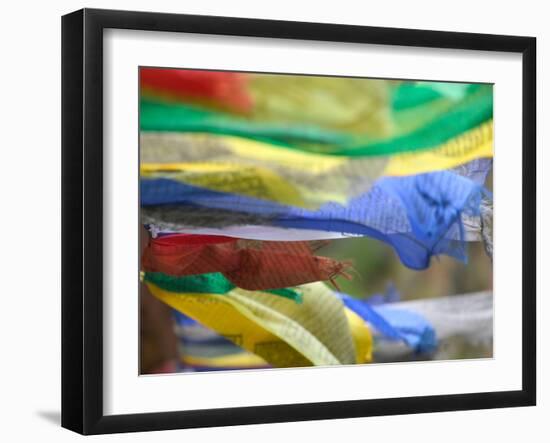 Praying Flags Against Blue Sky at Pepe La Pass, Phobjikha Valley, Gangtey, Bhutan-Keren Su-Framed Photographic Print