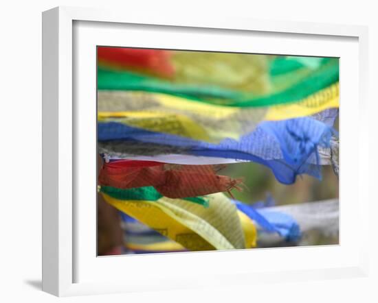 Praying Flags Against Blue Sky at Pepe La Pass, Phobjikha Valley, Gangtey, Bhutan-Keren Su-Framed Photographic Print