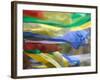 Praying Flags Against Blue Sky at Pepe La Pass, Phobjikha Valley, Gangtey, Bhutan-Keren Su-Framed Photographic Print