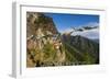 Praying Flags before the Tiger's Nest, Taktsang Goempa Monastery Hanging in the Cliffs, Bhutan-Michael Runkel-Framed Photographic Print