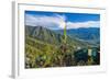 Praying Flags before the Tiger's Nest, Taktsang Goempa Monastery Hanging in the Cliffs, Bhutan-Michael Runkel-Framed Photographic Print