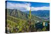 Praying Flags before the Tiger's Nest, Taktsang Goempa Monastery Hanging in the Cliffs, Bhutan-Michael Runkel-Stretched Canvas