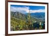 Praying Flags before the Tiger's Nest, Taktsang Goempa Monastery Hanging in the Cliffs, Bhutan-Michael Runkel-Framed Photographic Print