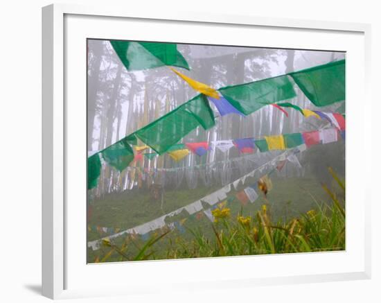 Praying Flags in the Dochula Pass, Between Wangdi and Thimphu, Bhutan-Keren Su-Framed Photographic Print