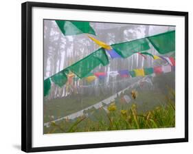 Praying Flags in the Dochula Pass, Between Wangdi and Thimphu, Bhutan-Keren Su-Framed Photographic Print