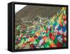 Praying Flags with Mt. Quer Shan, Tibet-Sichuan, China-Keren Su-Framed Stretched Canvas