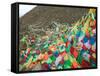 Praying Flags with Mt. Quer Shan, Tibet-Sichuan, China-Keren Su-Framed Stretched Canvas