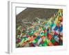 Praying Flags with Mt. Quer Shan, Tibet-Sichuan, China-Keren Su-Framed Photographic Print