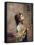 Praying Girl, Italian Painting of 19th Century-Roberto Ferruzzi-Framed Stretched Canvas