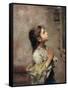 Praying Girl, Italian Painting of 19th Century-Roberto Ferruzzi-Framed Stretched Canvas