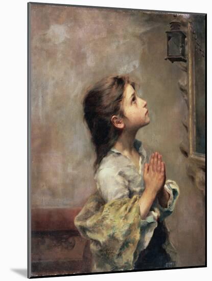 Praying Girl, Italian Painting of 19th Century-Roberto Ferruzzi-Mounted Giclee Print