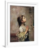 Praying Girl, Italian Painting of 19th Century-Roberto Ferruzzi-Framed Giclee Print