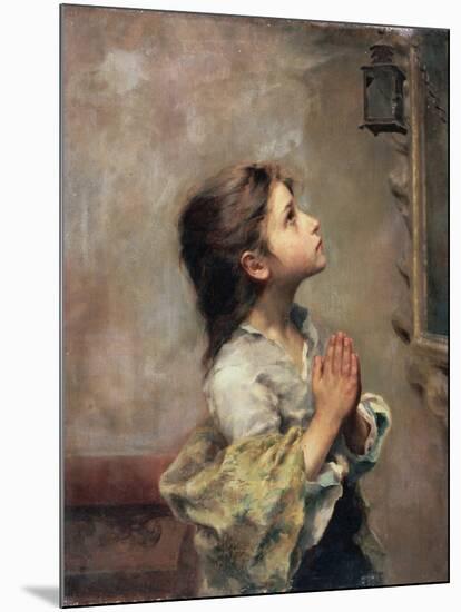 Praying Girl, Italian Painting of 19th Century-Roberto Ferruzzi-Mounted Giclee Print