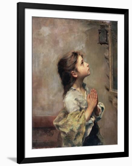 Praying Girl, Italian Painting of 19th Century-Roberto Ferruzzi-Framed Giclee Print